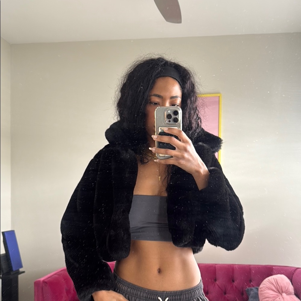 Women's Black Faux Fur Jacket